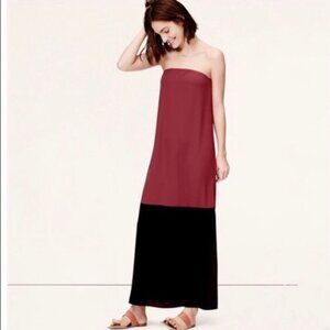 LOFT Strapless Colorblock Maxi Size M